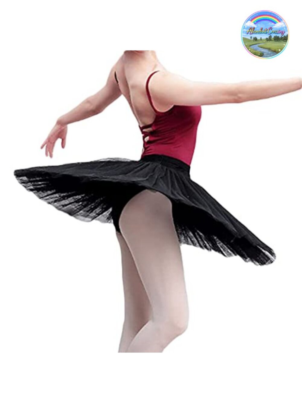 WENDYWU Cotton Ballet Tutu Skirt 3D Flower Dance Performance